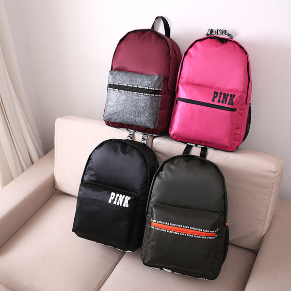 New Fashion Pink Letter Backpack VS Fashion Handbags Women Messenger Shoulder Bag Rucksack Canvas Shopping Bag Holiday Beach Bag