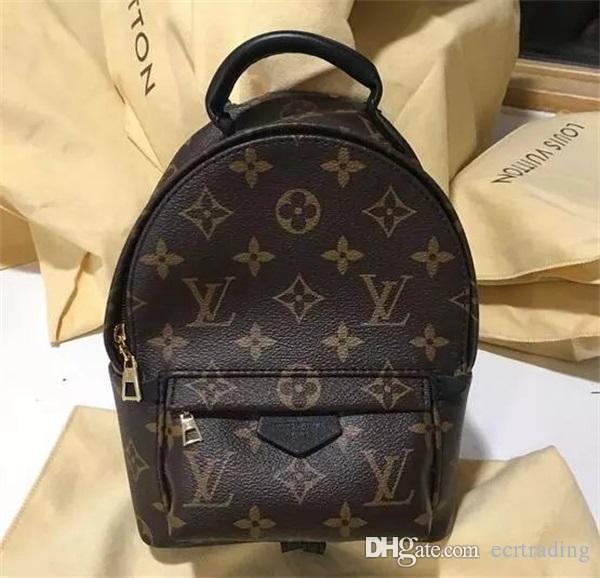 New L Bag High Quality Free shipping Women's Palm Springs Backpack Mini Leather Backpack + Dust Bag L211
