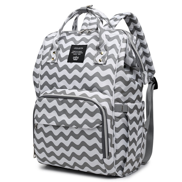 LEQUEEN Travel Backpack Stripe Mummy Maternity Diaper Baby Care Fashion Mummy Striped Maternity Nappy Large Capacity Casual Bag