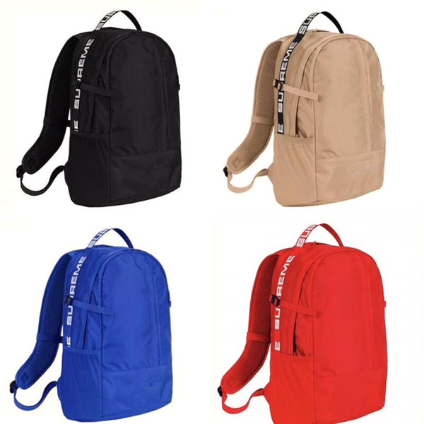 Sup Backpack School bag outdoor bookbag 18ss Hip Hop Canvas Backpack High Quality