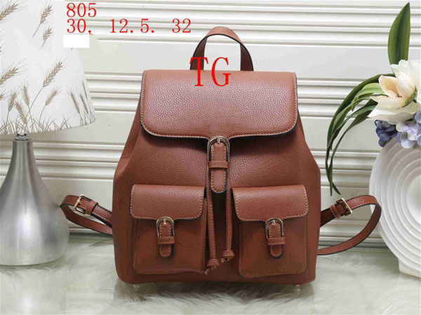colleage bag 2018 luxury brand new designer women backacks leather pu material litchi school travel backpack bags