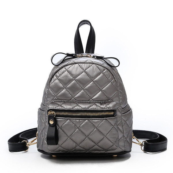 Mini Personality Lingge Pattern Ladies Backpack Korean Version Of The New Fashion High Quality Casual Wild Travel Backpack