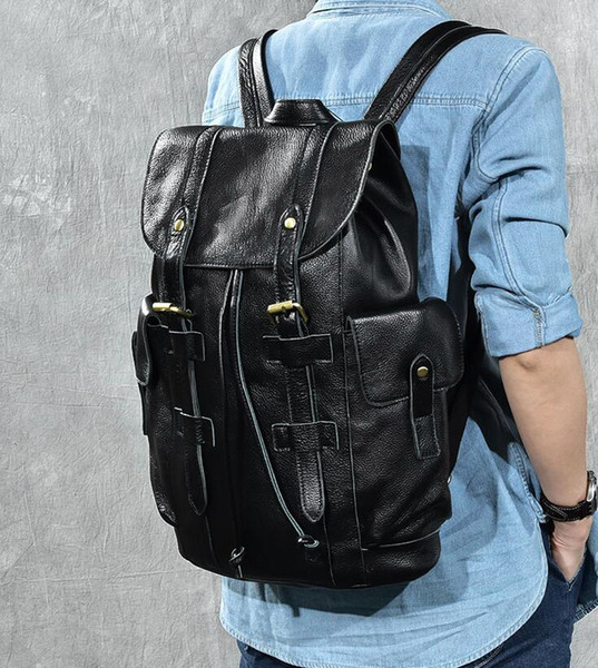 Wholesale-HOT !!!! 4 Colors Men Women's Backpack Special Offer PU Leather bags rivets backpack schoolbag free shipping