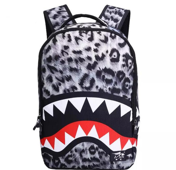 New Arrival Middle School Student Shark Mouth Backpack Men Women Versatile School Bag Casual Canvas Famela Shoulder Bag Free Shipping