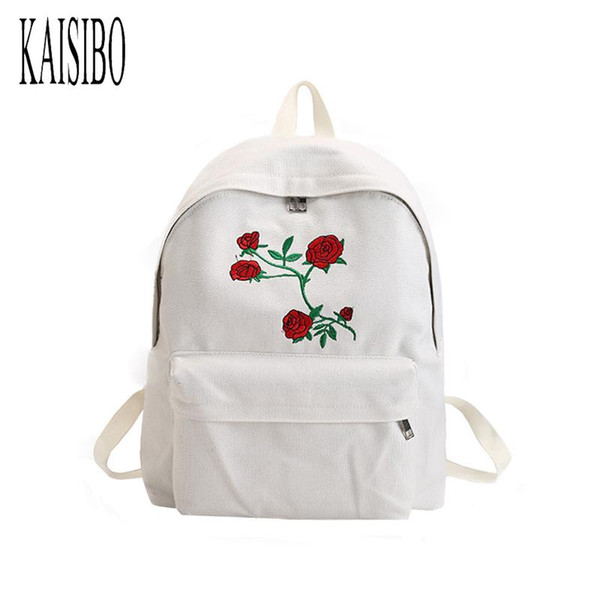 Rose Printing Backpack Women Casual Travel Backpack Students Canvas School Backpacks For Teenagers Mochila New 2017