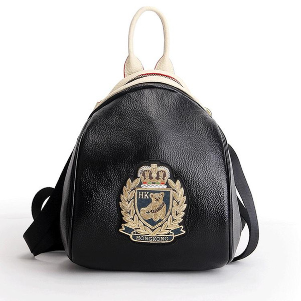 2018 New Soft Real Leather Genuine First Layer Cow Leather Teenagers Girls Female Natural Cowhide School Bags Backpack F5