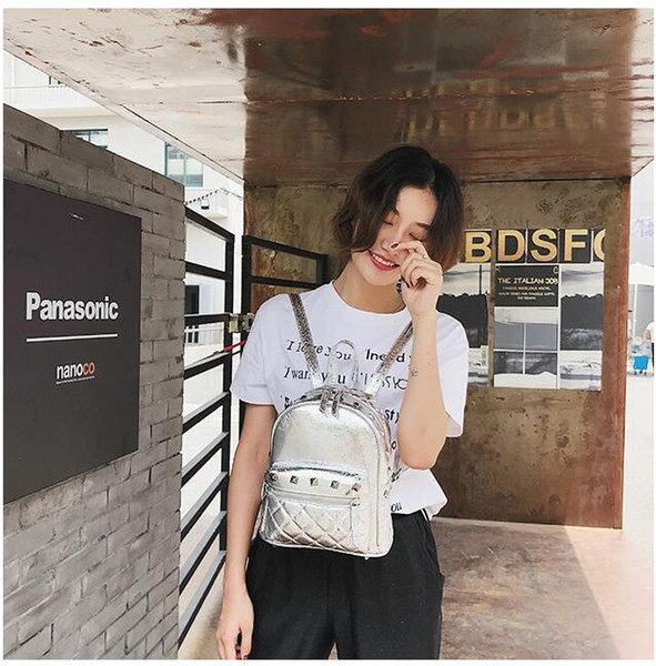 2018 new travel waterproof laptop backpack women pu leather backpacks for teenage girls casual student school bags