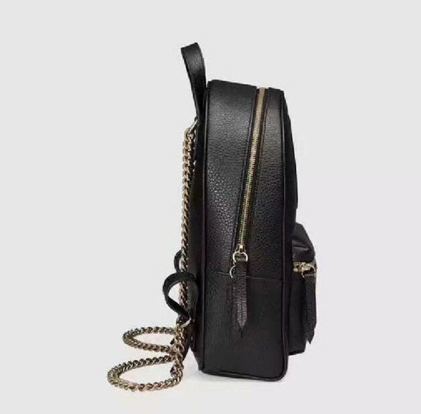 Free Shipping 2018 hot New Arrival Fashion Women School Bags Hot Punk style Chain Backpack designer Backpack PU Leather Lady Bags