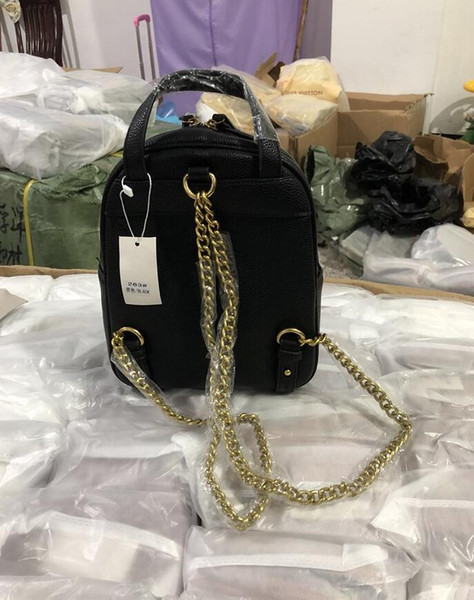New women chain fashion casual Backpack style bag lady double shoulder handbag black/red color no128