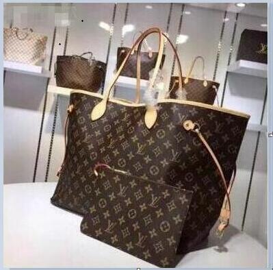 2019 Original 2018 free ship NEVER FULL cowhide leather handbags color leather shopping bag Never single shoulder bag 11