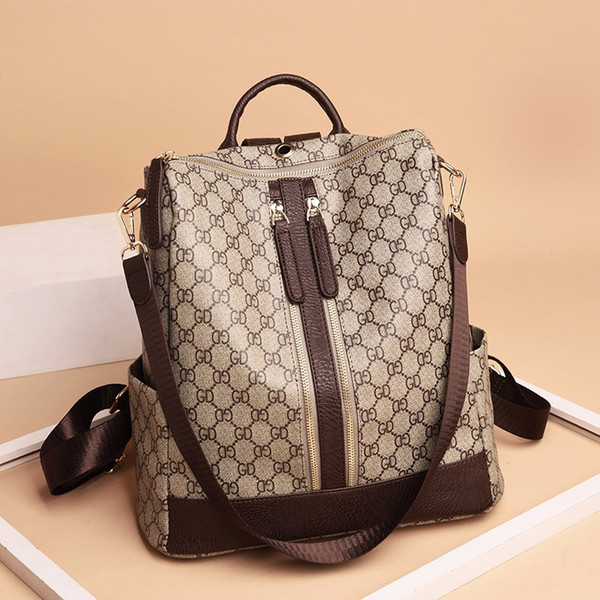 Backpack Casual Women Fashion Backpack 2018 Nice Luxury Backpacks PU Medium Size Bags for Women Soft Japan and Korean Style Zipper