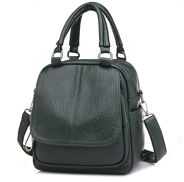 Backpack 2019 new pu soft leather backpack fashion hundred leisure travel backpack