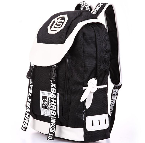 Large capacity backpack women's leisure sports wear waterproof backpack spell color zipper bag
