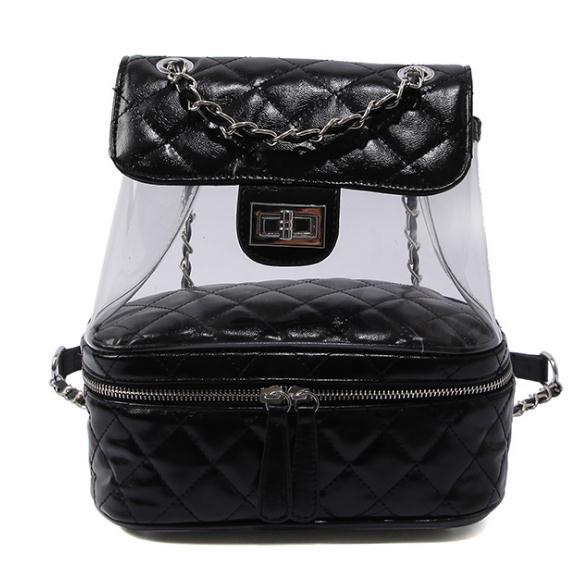 2018 Luxury leather designer bags clear bag transparent backpacks handbag lady Backpack Laptop Sac à main girl Women 4colors