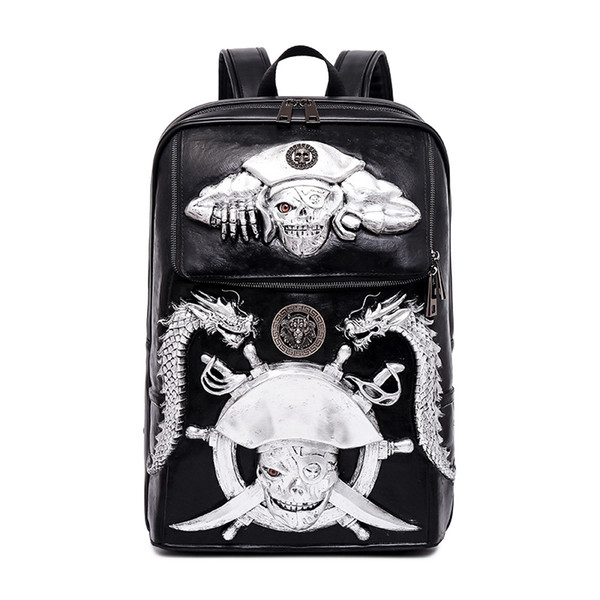 Unisex Casual entertainment backpack outdoor personality Shantou Pirate Captain cool student waterproof computer school bag