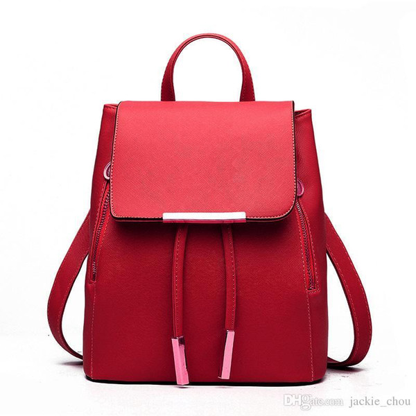 2019 Women Backpack PU Leather Student Bags Pop Designer Lady Shoulder Bag