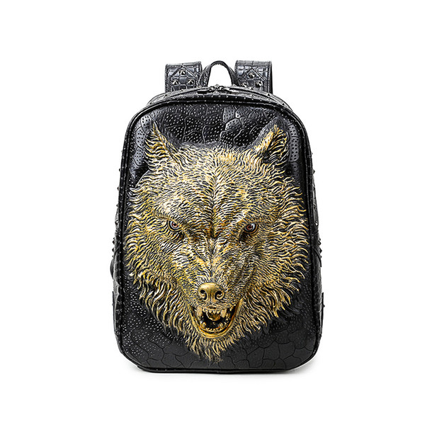 new style outdoor Casual trend movement fashion Portable Wolf head personality shoulders Shoulder bag