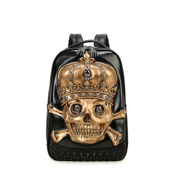 3d skull Waterproof laptop bag backpack Explosive models outdoor movement trend backpack Casual fashion tourism new style