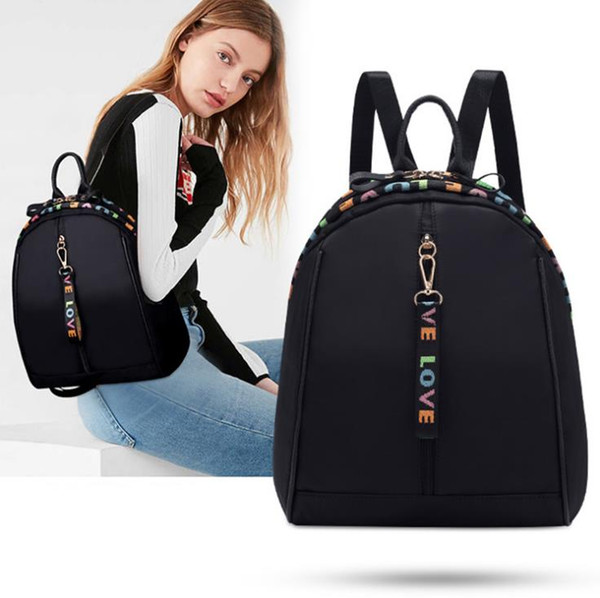 Backpack female Korean version 2019 new wave fashion wild lady travel small backpack casual Oxford canvas bag