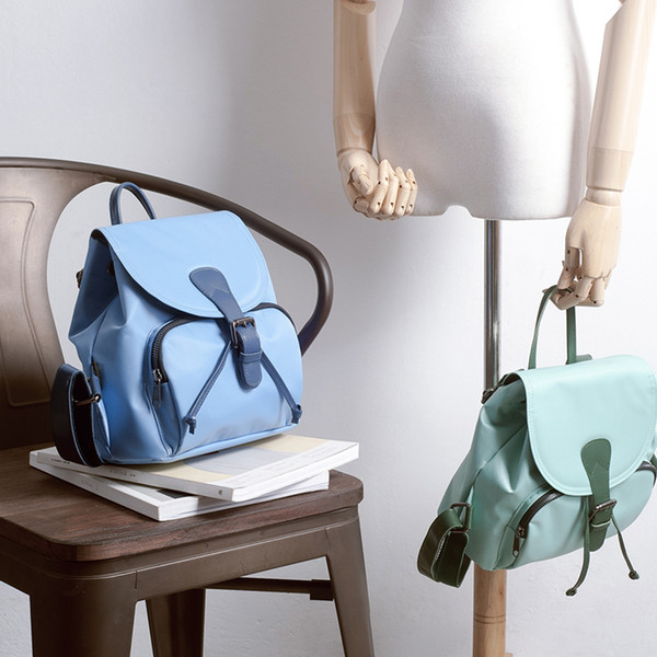 Original Mini Backpack Nylon Oxford Cloth Leather Leather backpack Shoulder Bag Double Color YKK Zipper Split Two-Tone