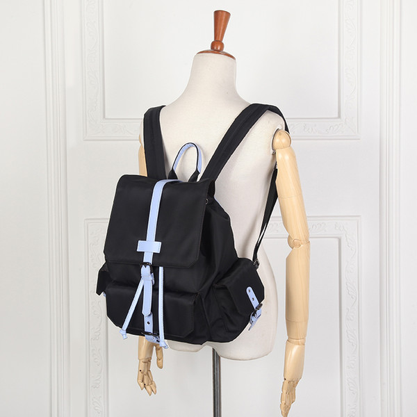 Nylon Backpack Oxford Cloth Leather Shoulder Bag Original Design Waterproof School Style Backpack Style YKK Zipper Two-Tone
