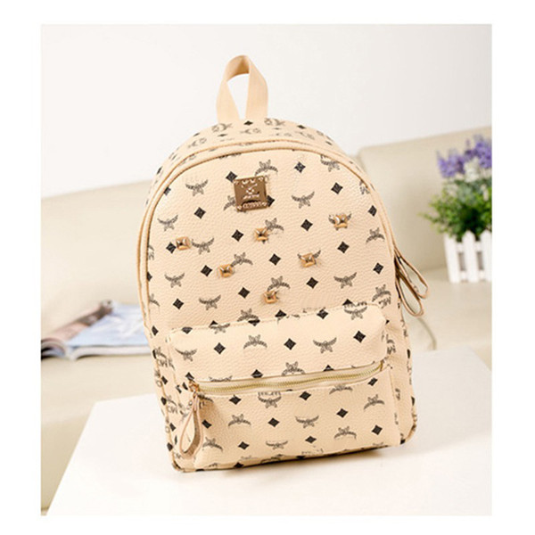 New Fashion Designer Bags Punk Rivet Backpack School Bag Unisex Backpack Student Bag Men Travel STARK BACKPACK Letter Printed