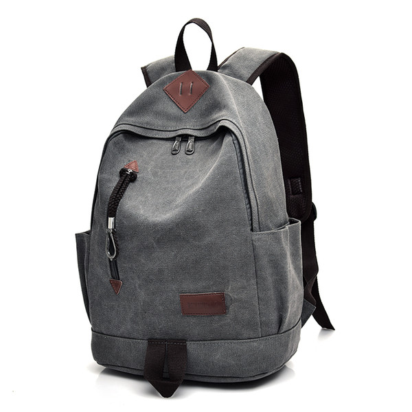 New Unisex Men Canvas Backpacks Large School Bags For Teenagers Boys Girls Travel Laptop Backbag Mochila Rucksack Grey