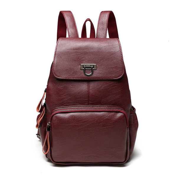 Genuine leather Vintage Tassel Leather Backpack Women School Bags for Teenager Girl Bagpack Female Designer Travel Bag new C625