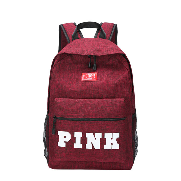 Fashion Classic BACKPACK PINK letter Shoulder cheap Backpack Bag Plain Secret Letter Sports girlhood Element Love school Bag travel bag