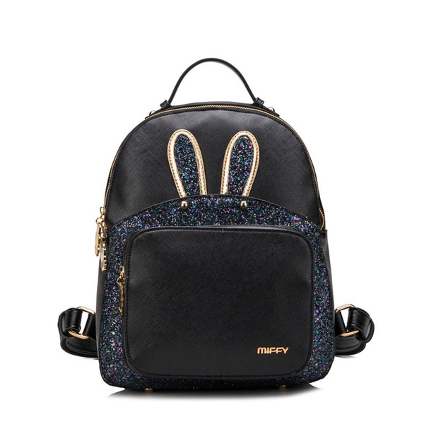 Spring Fashion Classic BACKPACK VISETOS Shoulder Backpack Bag Rain girlhood Element sequins bag Love school Bag rabbit cute 2 color