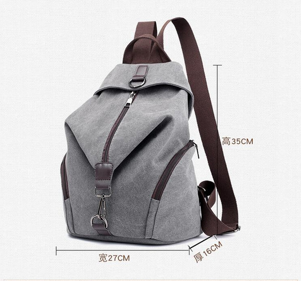 0Backpack canvas handbags simple casual ladies backpack travel small backpack studentAvailable in six colors cloth bag