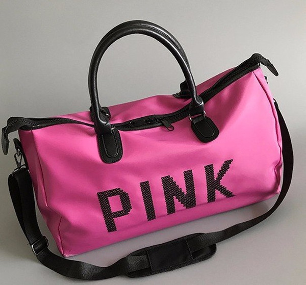 Luxury Handbags Sport Bags for Women Pink Letter Big Capacity Travel Bag Waterproof Beach Bags on Shoulder for Business Hot