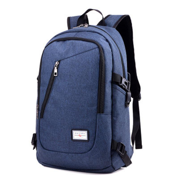 Backpack Style Business Water Resistant Polyester Laptop Backpack with USB Charging Port And Lock Fits Under 17-Inch Laptop Notebook