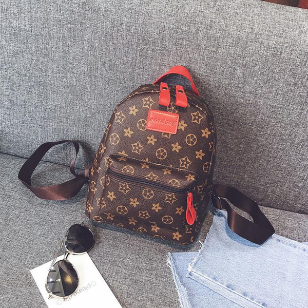 Casual PU Leather Backpacks For Teenage Girls Backpack Women Floral Retro Mochila Escolar Shoulder Bag Designer School Bags Bolsa