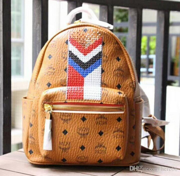 Wholesale- Fashion side rivets backpack luxury design high quality brand styles star love shoulder bag M-S-Mini-xmini N06