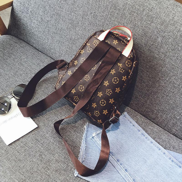 Casual PU Leather Backpacks For Teenage Girls Backpack lady Floral Retro Mochila Escolar Shoulder Bag Designer School Bags Bolsa