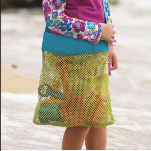 kids beach bag children sand toy storage mesh net beach shell collect bag MOQ 2 Piece