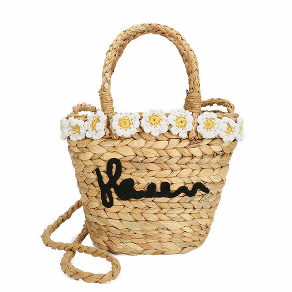 natural eco designer summer season straw ladies tote shoulder hand bag crossbody women grass woven braided beach bucket handbags