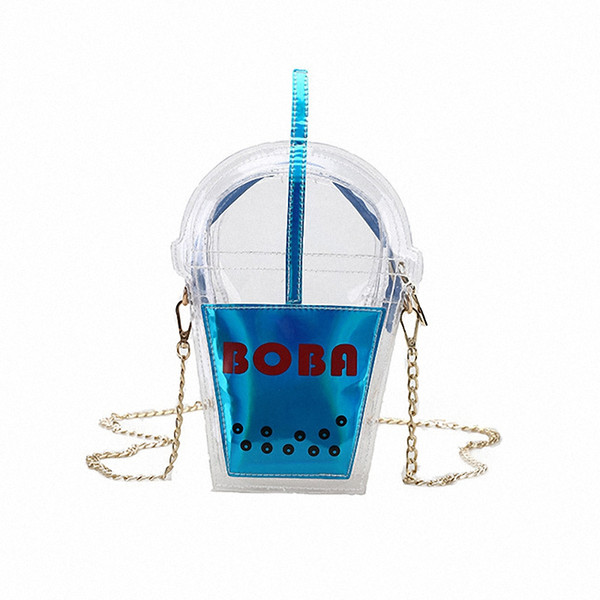 Personality Funny Cola Bottle beach Bags Unique Funny Coffee Cup Bag Transparent Cola Boba Ladies Purses Crossbody Messengerbeach Bag