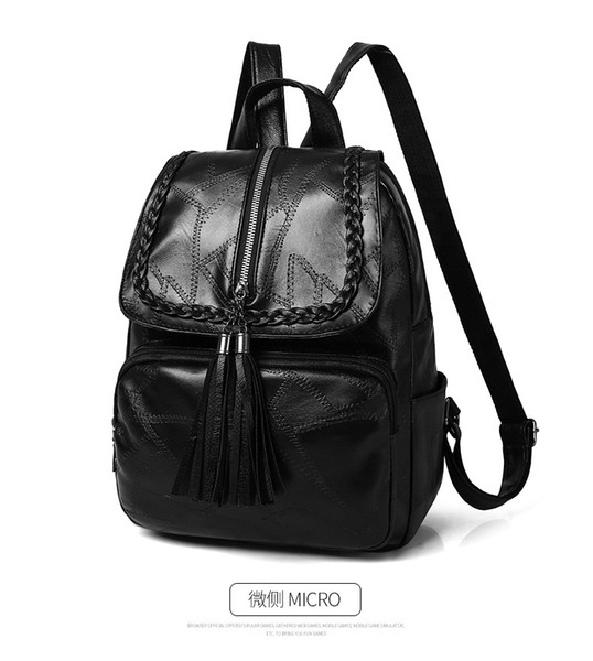 Wholesale 2018 New Shoulder Bag Three-Piece Soft Leather Student Bag Travel Sports Multi-Purpose Tide Backpack