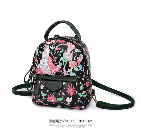 Wholesale 2018 Trend Shoulder Bag Female Printing Handbags Fashion Princess Series Backpack