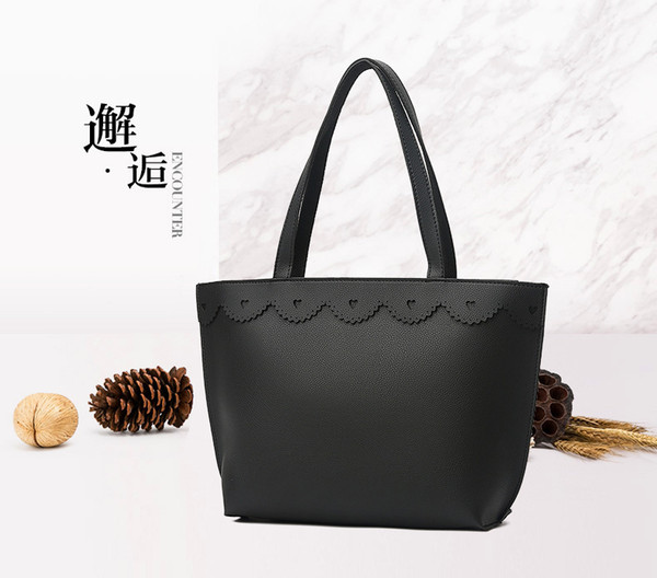 Wholesale 2018 European And American Fashion New Women's Bag Simple Handbag Female Carved Big Bag