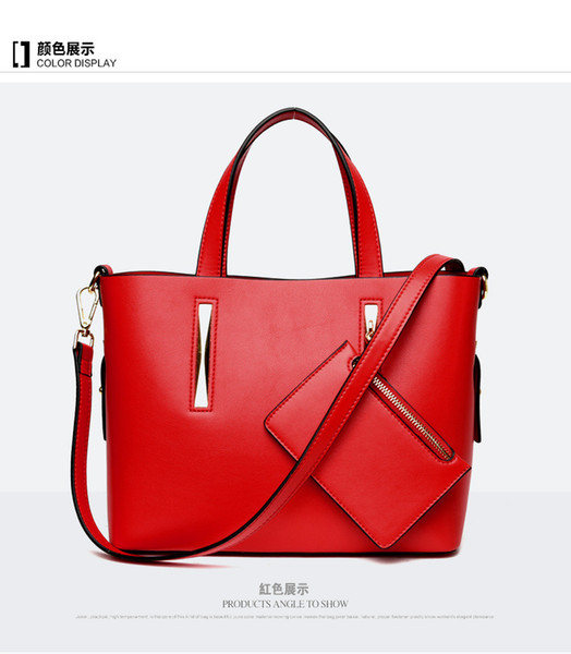 2018 Europe And The New Leather Handbags Fashion Two-Piece Mother Bag Shoulder Leather Handbags