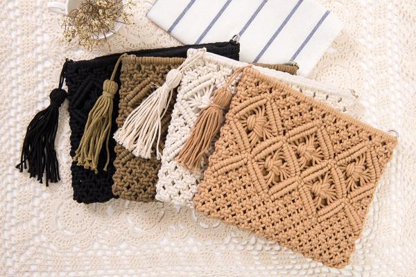 New simple tassels hand-made straw bag Retro hand-wound woven bag summer beach bag