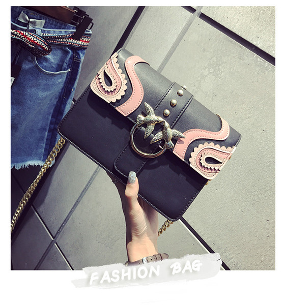 Wholesale direct sales 2018 new color pu handbags fashion chain shoulder bag trend retro Messenger bag small bag