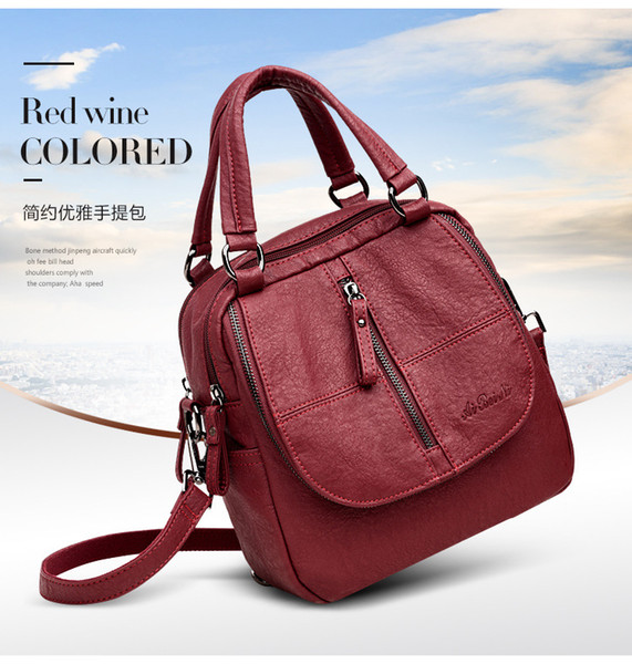 Europe And The United States New Multi-Function Backpack 2018 Fashion Women's Backpack Multi-Purpose Small Bag