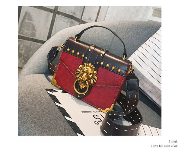 2018 Autumn New Fashion Bag Europe And America Ladies Rivet Handbag Messenger Bag Shoulder Bag