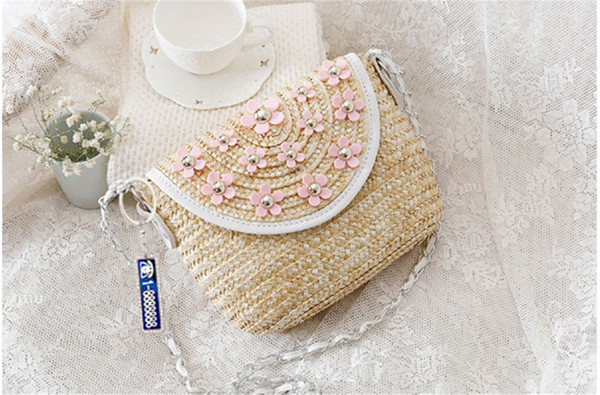 2018 New Anti-Lost Sledge Straw Bag Fashion Woven Bag Summer Vacation Single Shoulder Beach Bag