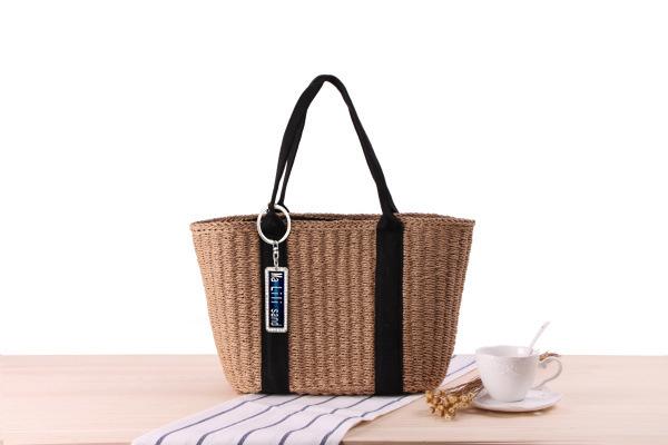 2018 Simple Anti-lost Card Personality Straw Bag Shoulder Hand-Woven Beach Bag Wild Commuter Handbags Wholesale And Retail