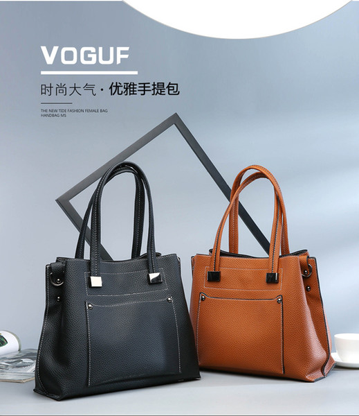 2018 New Retro Female Bag Simple Large Capacity Single Shoulder Tide Handbag Wild Big Bag Middle Age Package